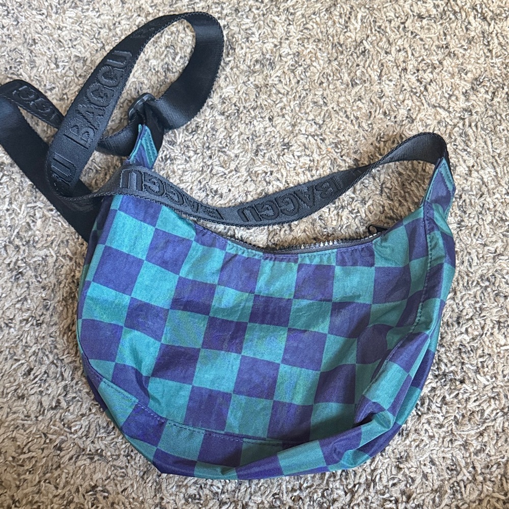 Like New BAGGU Blue and Green Small Crescent
